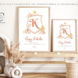 Megérkeztem baba poszter, megszülettem adatok, keresztelő ajándék, Otthon & Életmód, Babaszoba, gyerekszoba, Babaszoba kép, Fotó, grafika, rajz, illusztráció, Papírművészet, MESKA