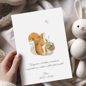 Köszönőajándék óvónéniknek, dadusoknak, ballagásra búcsúajándék, mókusos ajándékkísérő, Otthon & Életmód, Papír, írószer, Ajándékozás kellékei, Ajándékkísérő, Fotó, grafika, rajz, illusztráció, MESKA