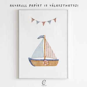 Babaszoba falikép, vitorlás falikép, névre szoló szett 3 db - otthon & életmód - babaszoba, gyerekszoba - babaszoba kép - Meska.hu