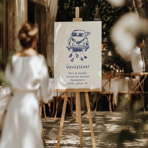 Esküvői üdvözlő tábla, vendégköszöntő, just married vendégváró poszter - esküvő - dekoráció - tábla & jelzés - Meska.hu