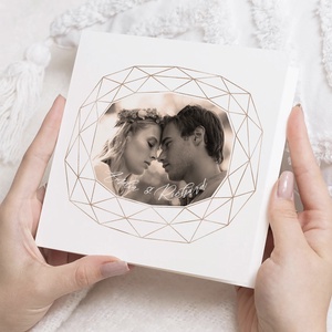 Gold esküvői meghívó, kinyitható, idővonalas, fényképes, Esküvő, Meghívó & Kártya, Meghívó, Fotó, grafika, rajz, illusztráció, Papírművészet, MESKA