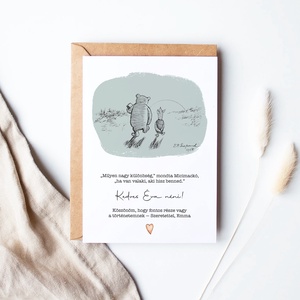 Micimackós, köszönőajándék, ballagásra ajándék képeslap, poszter - otthon & életmód - papír, írószer - ajándékozás kellékei - képeslap, üdvözlőlap - Meska.hu