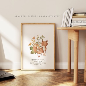 Erdei poszter, róka illusztrációs falikép, őszi dekorációs szett 3 db - otthon & életmód - babaszoba, gyerekszoba - babaszoba dekoráció - Meska.hu