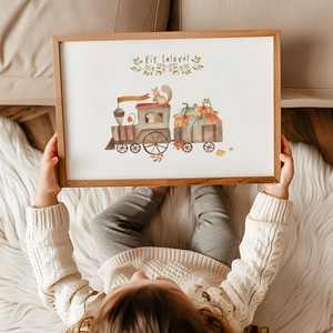 Erdei poszter, róka illusztrációs falikép, őszi dekorációs szett 3 db - otthon & életmód - babaszoba, gyerekszoba - babaszoba dekoráció - Meska.hu