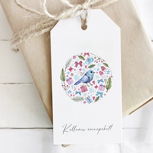 Karácsonyi ajándékkísérő kártya, Berry ajándékátadó címke szett 4 db - karácsony - karácsonyi ajándékozás - karácsonyi képeslap, üdvözlőlap, ajándékkísérő - Meska.hu