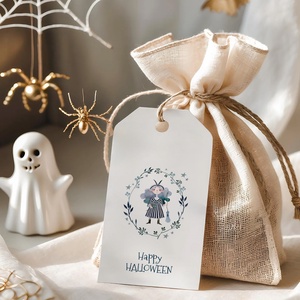 Halloween ajándékkísérő kártyacsomag, ajándékátadó címke szett 5 db, Otthon & Életmód, Dekoráció, Halloween, Halloweeni meghívó, képeslap, ajándékkísérő, Fotó, grafika, rajz, illusztráció, Papírművészet, MESKA