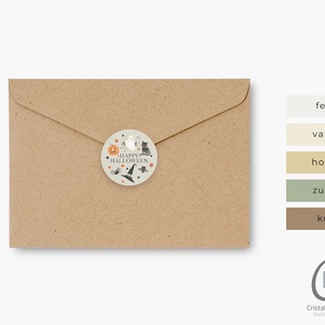 Halloween köszönőajándék matrica, gyertya körmatrica, borítékzáró matrica - otthon & életmód - dekoráció - halloween - halloweeni meghívó, képeslap, ajándékkísérő - Meska.hu