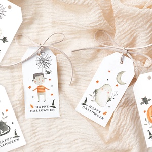 Halloween ajándékkísérő kártyacsomag, ajándékátadó címke szett 5 db - otthon & életmód - dekoráció - halloween - halloweeni meghívó, képeslap, ajándékkísérő - Meska.hu
