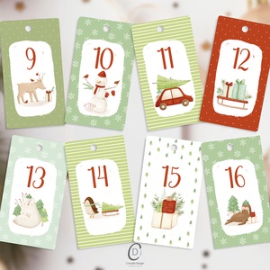 Adventi naptár, karácsonyi kalendárium, ajándékkísérő kártya csomag 24 db - karácsony - adventi díszek - adventi naptár - Meska.hu Adventi naptár, karácsonyi kalendárium, ajándékkísérő kártya csomag 24 db - karácsony - adventi díszek - adventi naptár - Meska.hu