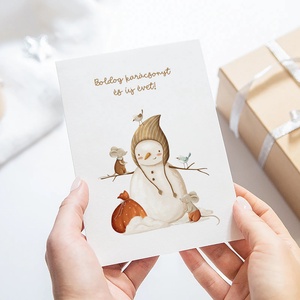 Karácsonyi képeslap, erdei üdvözlőlap, ajándékkísérő szett 3 db - karácsony - karácsonyi ajándékozás - karácsonyi képeslap, üdvözlőlap, ajándékkísérő - Meska.hu