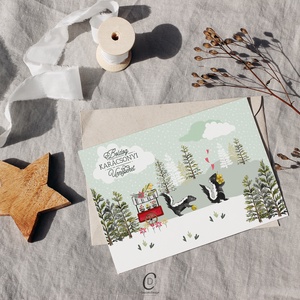 Karácsonyi képeslap, téli üdvözlőlap, ajándékkísérő szett 3 db - karácsony - karácsonyi ajándékozás - karácsonyi képeslap, üdvözlőlap, ajándékkísérő - Meska.hu