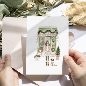 Karácsonyi képeslap, téli üdvözlőlap, ajándékkísérő szett 3 db, Karácsony, Karácsonyi ajándékozás, Karácsonyi képeslap, üdvözlőlap, ajándékkísérő, Fotó, grafika, rajz, illusztráció, MESKA