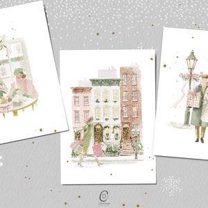Karácsonyi képeslap, téli üdvözlőlap, ajándékkísérő szett 3 db - karácsony - karácsonyi ajándékozás - karácsonyi képeslap, üdvözlőlap, ajándékkísérő - Meska.hu