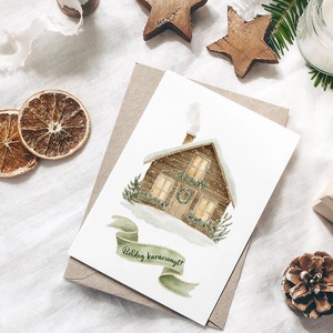 Karácsonyi képeslap, natural üdvözlőlap, ajándékkísérő szett 3 db - karácsony - karácsonyi ajándékozás - karácsonyi képeslap, üdvözlőlap, ajándékkísérő - Meska.hu