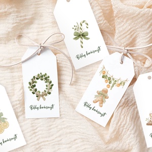 Karácsonyi ajándékkísérő kártya, ajándékátadó címke szett 5 db - karácsony - karácsonyi ajándékozás - karácsonyi képeslap, üdvözlőlap, ajándékkísérő - Meska.hu