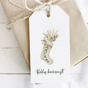 Karácsonyi ajándékkísérő kártya, ajándékátadó címke szett 5 db, Karácsony, Karácsonyi ajándékozás, Karácsonyi képeslap, üdvözlőlap, ajándékkísérő, Fotó, grafika, rajz, illusztráció, Papírművészet, MESKA