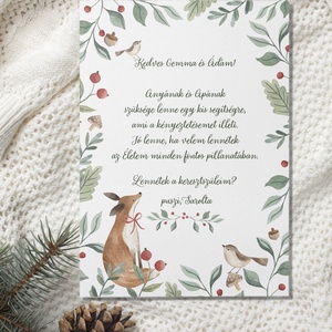 Keresztszülő felkérő kártya, erdei állatos képeslap, Játék & Sport, Keresztelőajándékok, Fotó, grafika, rajz, illusztráció, Papírművészet, MESKA