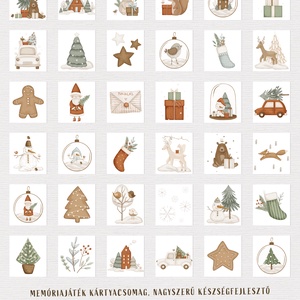 Karácsonyi memóriajáték, fejlesztő kártyajáték szett 2x36 db - karácsony - mikulás - mikulás ajándékok - Meska.hu