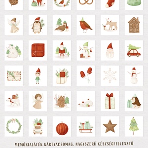 Karácsonyi memóriajáték, fejlesztő kártyajáték szett 2x36 db - játék & sport - készségfejlesztő és logikai játék - memória játékok - Meska.hu