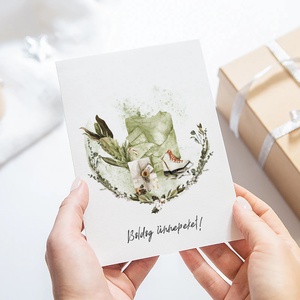 Greenery karácsonyi képeslap, üdvözlőlap, ajándékkísérő szett 3 db - karácsony - karácsonyi ajándékozás - karácsonyi képeslap, üdvözlőlap, ajándékkísérő - Meska.hu