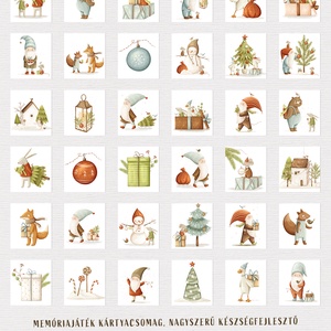 Karácsonyi memóriajáték, fejlesztő kártyajáték szett 2x36 db - játék & sport - készségfejlesztő és logikai játék - memória játékok - Meska.hu