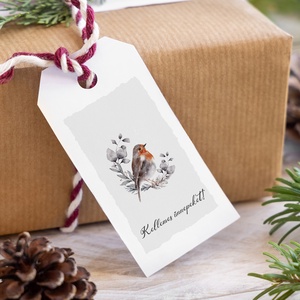 Karácsonyi ajándékkísérő, ajándékátadó címke szett 5 db, téli erdei állatos - karácsony - karácsonyi ajándékozás - karácsonyi képeslap, üdvözlőlap, ajándékkísérő - Meska.hu