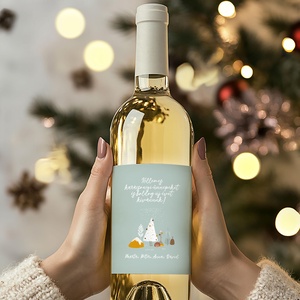 Karácsonyi borospalack címke, pálinkás címke, ajándékátadó, egyedi italos üveg matrica - karácsony - karácsonyi ajándékozás - karácsonyi képeslap, üdvözlőlap, ajándékkísérő - Meska.hu