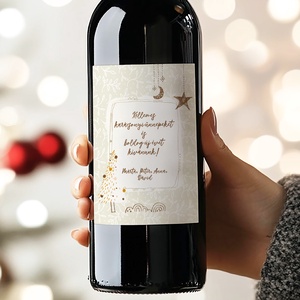 Karácsonyi borospalack címke, pálinkás címke, adventi ajándékátadó, egyedi italos üveg matrica - Meska.hu