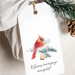 Karácsonyi ajándékkísérő kártyacsomag, ajándékátadó címke, erdei állatos 6 db, Karácsony, Karácsonyi ajándékozás, Karácsonyi képeslap, üdvözlőlap, ajándékkísérő, Fotó, grafika, rajz, illusztráció, Papírművészet, MESKA