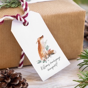 Karácsonyi ajándékkísérő kártyacsomag, ajándékátadó címke, erdei állatos 6 db - karácsony - karácsonyi ajándékozás - karácsonyi képeslap, üdvözlőlap, ajándékkísérő - Meska.hu