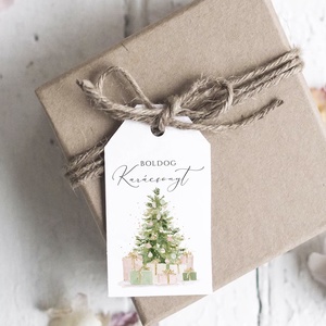 Karácsonyi ajándékkísérő, greenery, pink ajándékátadó címke 6 db - karácsony - karácsonyi ajándékozás - karácsonyi képeslap, üdvözlőlap, ajándékkísérő - Meska.hu