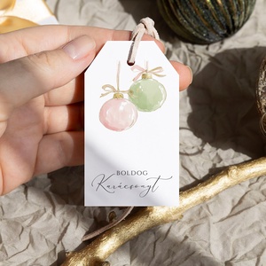 Karácsonyi ajándékkísérő, greenery, pink ajándékátadó címke 6 db - karácsony - karácsonyi ajándékozás - karácsonyi képeslap, üdvözlőlap, ajándékkísérő - Meska.hu