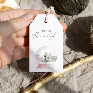 Karácsonyi ajándékkísérő, greenery, pink ajándékátadó címke szett 6 db - karácsony - karácsonyi ajándékozás - karácsonyi képeslap, üdvözlőlap, ajándékkísérő - Meska.hu