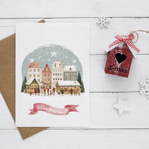 Karácsonyi képeslap, téli üdvözlőlap, ajándékkísérő szett 3 db - karácsony - karácsonyi ajándékozás - karácsonyi képeslap, üdvözlőlap, ajándékkísérő - Meska.hu