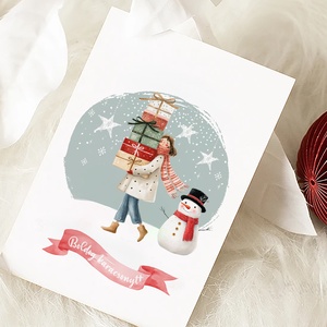 Karácsonyi képeslap, téli üdvözlőlap, ajándékkísérő szett 3 db - karácsony - karácsonyi ajándékozás - karácsonyi képeslap, üdvözlőlap, ajándékkísérő - Meska.hu