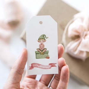 Karácsonyi ajándékkísérő, Mikulás ajándékátadó címke szett 6 db, Karácsony, Karácsonyi ajándékozás, Karácsonyi képeslap, üdvözlőlap, ajándékkísérő, Fotó, grafika, rajz, illusztráció, Papírművészet, MESKA