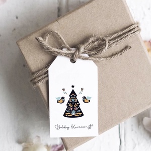 Karácsonyi ajándékkísérő kártya, ajándékátadó címke szett 4 db - karácsony - karácsonyi ajándékozás - karácsonyi képeslap, üdvözlőlap, ajándékkísérő - Meska.hu