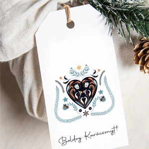 Karácsonyi ajándékkísérő kártya, ajándékátadó címke szett 4 db - karácsony - karácsonyi ajándékozás - karácsonyi képeslap, üdvözlőlap, ajándékkísérő - Meska.hu