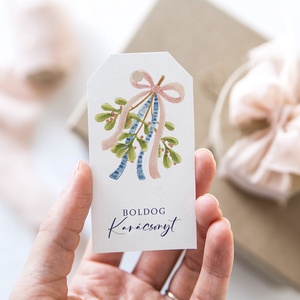 Karácsonyi ajándékkísérő, ajándékátadó címke szett 6 db - Meska.hu