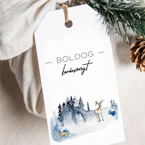 Karácsonyi ajándékkísérő, ajándékátadó címke szett 6 db - Meska.hu