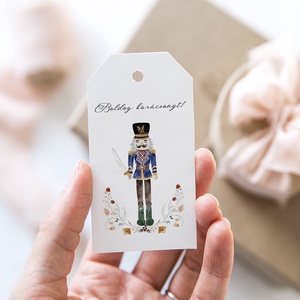 Karácsonyi ajándékkísérő, Diótörő ajándékátadó címke szett 6 db - karácsony - karácsonyi ajándékozás - karácsonyi képeslap, üdvözlőlap, ajándékkísérő - Meska.hu