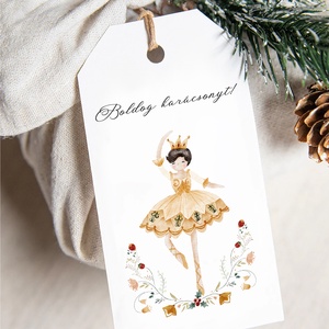 Karácsonyi ajándékkísérő, Diótörő ajándékátadó címke szett 6 db - Meska.hu