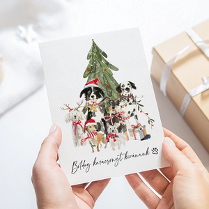 Kutyás karácsonyi képeslap, ünnepi üdvözlőlap, ajándékkísérő - karácsony - karácsonyi ajándékozás - karácsonyi képeslap, üdvözlőlap, ajándékkísérő - Meska.hu