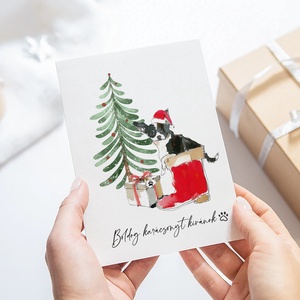 Kutyás karácsonyi képeslap, ünnepi üdvözlőlap, ajándékkísérő - karácsony - karácsonyi ajándékozás - karácsonyi képeslap, üdvözlőlap, ajándékkísérő - Meska.hu