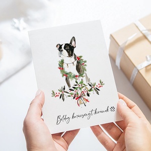 Kutyás karácsonyi képeslap, ünnepi üdvözlőlap, ajándékkísérő - karácsony - karácsonyi ajándékozás - karácsonyi képeslap, üdvözlőlap, ajándékkísérő - Meska.hu