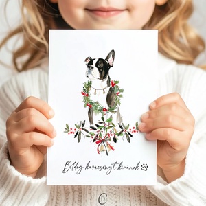 Kutyás karácsonyi képeslap, ünnepi üdvözlőlap, ajándékkísérő, Karácsony, Karácsonyi ajándékozás, Karácsonyi képeslap, üdvözlőlap, ajándékkísérő, Fotó, grafika, rajz, illusztráció, Papírművészet, MESKA