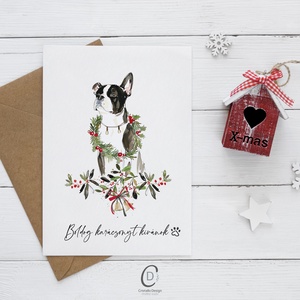 Kutyás karácsonyi képeslap, ünnepi üdvözlőlap, ajándékkísérő - karácsony - karácsonyi ajándékozás - karácsonyi képeslap, üdvözlőlap, ajándékkísérő - Meska.hu