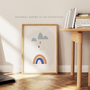 Szivárvány és esőcseppes, verses, vidám falikép szett 3db - baba - mama - babaszoba-dekoráció - babaszoba kép - Meska.hu