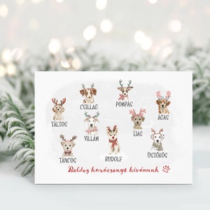 Karácsonyi képeslap, kutyás üdvözlőlap, ajándékkísérő , Karácsony, Karácsonyi ajándékozás, Karácsonyi képeslap, üdvözlőlap, ajándékkísérő, Fotó, grafika, rajz, illusztráció, Papírművészet, MESKA