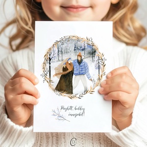 Karácsonyi képeslap, téli üdvözlőlap, páros ajándékkísérő  - karácsony - karácsonyi ajándékozás - karácsonyi képeslap, üdvözlőlap, ajándékkísérő - Meska.hu